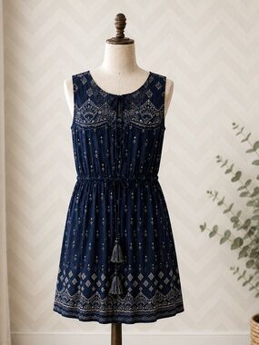 Lucky Brand Boho Sleeveless Dress w/Beaded Details